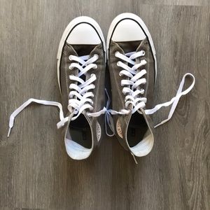Grey high top converse